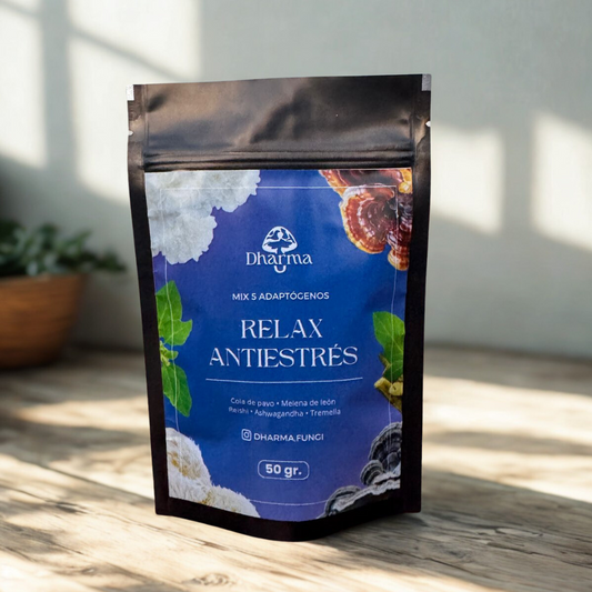 Blend Antiestrés y relajador: Reishi - Ashwagandha - Melena de león - Cola de pavo - Tremella